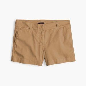 New J.CREW Honey Brown 3" Chino Khaki Shorts 0 NWT